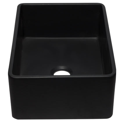 ALFI brand AB3020SB-BM 30 inch Black Reversible Single Fireclay Farmhouse Kitchen Sink Alfi Brand