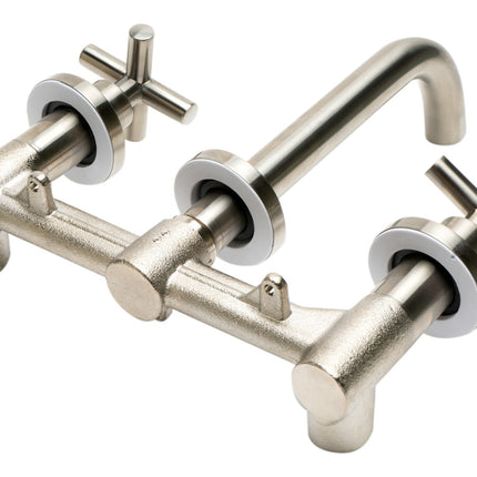 ALFI brand AB1035-BN Brushed Nickel 8" Widespread Wall-Mounted Cross Handle Faucet ALFI brand