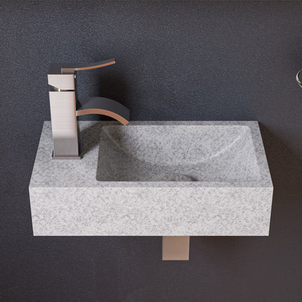 ALFI brand AB1258-BN Brushed Nickel Square Body Curved Spout Single Lever Bathroom Faucet ALFI brand