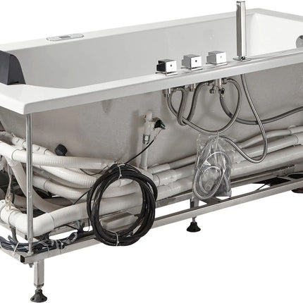 EAGO AM154ETL-L5 5 ft Acrylic White Rectangular Whirlpool Bathtub w Fixtures