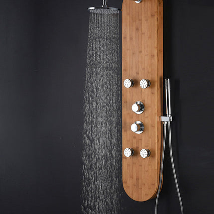 ANZZI Crane 52 in. Full Body Shower Panel with Heavy Rain Shower and Spray Wand in Natural Bamboo SP-AZ061 Anzzi