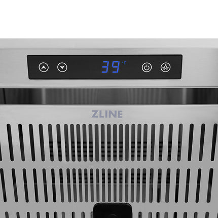 ZLINE Autograph Edition 24 in. Touchstone 168 Can Outdoor-Rated Dual Refrigerator Drawer with Black Stainless Steel Doors and Champagne Bronze Helix Handles (RDSOZ-BS-24-KCB)