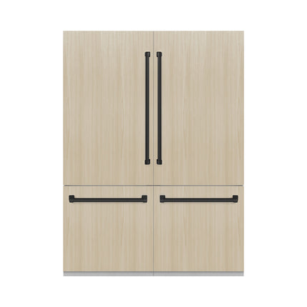 ZLINE Autograph Edition 60 in. 32.2 cu. ft. Panel Ready French Door Built-In Bottom Freezer Refrigerator with Water Dispenser and Ice Maker with Matte Black Accents (RBIVZ-60-MB)