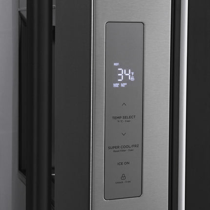ZLINE Autograph Edition 36 in. 28.9 cu. ft. Standard-Depth French Door External Water Dispenser Refrigerator with Dual Ice Maker in Fingerprint-Resistant Stainless Steel and Matte Black Traditional Handles (RSMZ-W-36-MB)