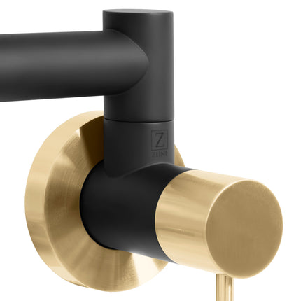 ZLINE Autograph Edition Gemini Pot Filler in Matte Black and Champagne Bronze (GEM-FPF-ZMBCB)