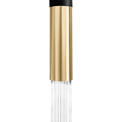 ZLINE Autograph Edition Gemini Pull Down Single Handle Kitchen Faucet in Matte Black and Champagne Bronze (GEM-KF-ZMBCB)