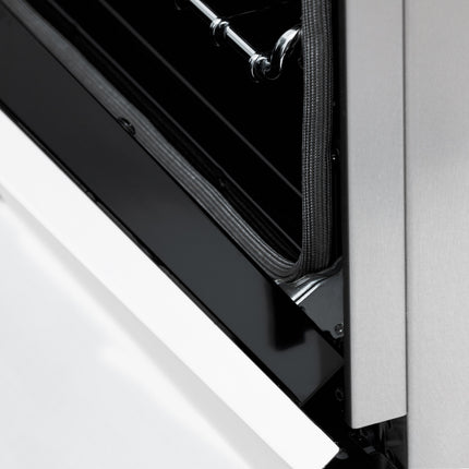ZLINE Autograph Edition 48 in. 6.0 cu. ft. Legacy Dual Fuel Range with 7 Burner Gas Cooktop and 2 Electric Ovens in Satin Stainless Steel with White Matte Doors and Polished Gold Accents (RASZ-WM-48-G)