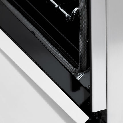 ZLINE Autograph Edition 60 in. 7.4 cu. ft. Legacy Dual Fuel Range with 9 Burner Gas Cooktop and 2 Electric Convection Ovens in Satin Stainless Steel with White Matte Doors and Champagne Bronze Accents (RASZ-WM-60-CB)