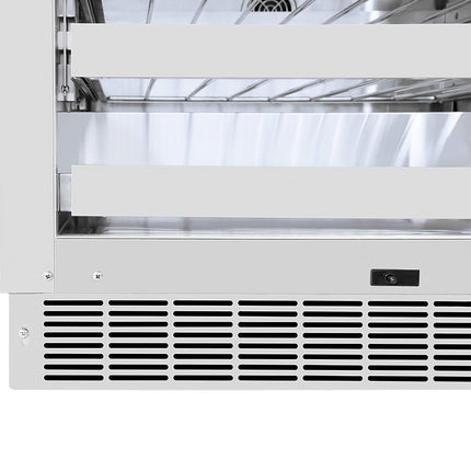 ZLINE Autograph Edition 24 in. Touchstone Dual Zone 44 Bottle Wine Cooler with Stainless Steel Glass Door and Polished Nickel Helix Handle (RWDOZS-24-KPN)