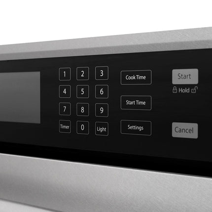 ZLINE Autograph Edition 30 in. Professional True Convection Single Wall Oven with Air Fry and Self Clean in Satin Stainless Steel with Champagne Bronze Helix Handle (WASSZ-30-KCB)