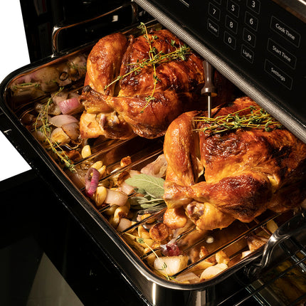 ZLINE Autograph Edition 30 in. Professional True Convection Single Wall Oven with Air Fry and Self Clean in Satin Stainless Steel with Polished Gold Helix Handle (WASSZ-30-KG)