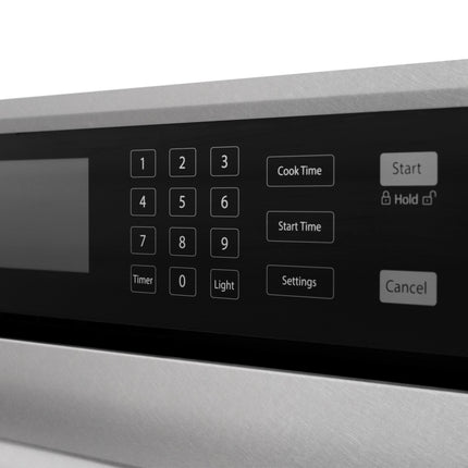 ZLINE 30 in. Autograph Edition Professional True Convection Single Wall Oven with Air Fry and Self Clean in Satin Stainless Steel with White Matte Door and Matte Black Handle (WASSZ-WM-30-MB)