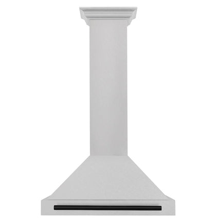 ZLINE Autograph Edition 30 in. Convertible Satin Stainless Steel Wall Mount Range Hood with Matte Black Handle (KB4SNZ-30-MB)