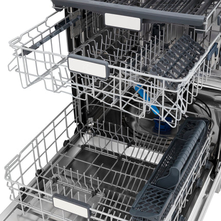 ZLINE Autograph Edition 24" Monument Series 3rd Rack Top Control Built-In Tall Tub Dishwasher in Stainless Steel with Matte Black Handle, 45dBa (DWMTZ-304-24-MB)