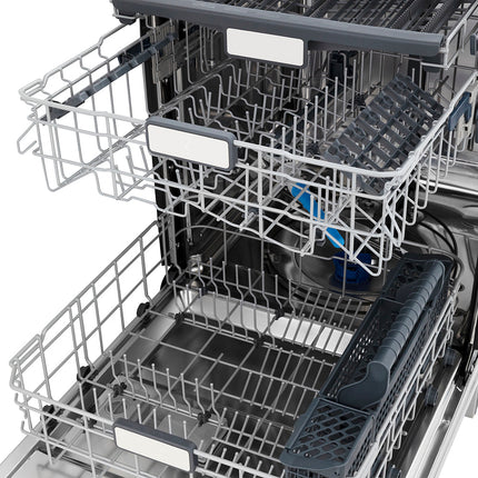 ZLINE Autograph Edition 24 in. Monument Series 3rd Rack Top Touch Control Tall Tub Dishwasher in Stainless Steel with Polished Gold Helix Handle, 45dBa (DWMTZ-30424-KG)