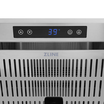 ZLINE Autograph Edition 24 in. Touchstone 168 Can Outdoor-Rated Dual Refrigerator Drawer with Stainless Steel Doors and Polished Gold Helix Handles (RDSOZ-ST-24-KG)