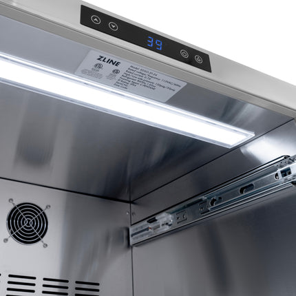 ZLINE Autograph Edition 24 in. Touchstone 168 Can Outdoor-Rated Dual Refrigerator Drawer with White Matte Doors and Champagne Bronze Handles (RDSOZ-WM-24-CB)