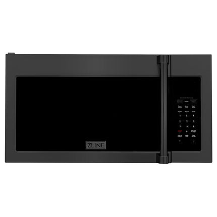 ZLINE 1.5 cu. ft. Over the Range Convection Microwave Oven in Black Stainless Steel with Traditional Handle and Sensor Cooking (MWO-OTR-H-30-BS)