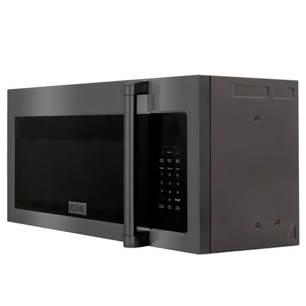 Products ZLINE 30" 1.5 cu. ft. Over the Range Microwave in Black Stainless Steel with Traditional Handle and Set of 2 Charcoal Filters (MWO-OTRCFH-30-BS)