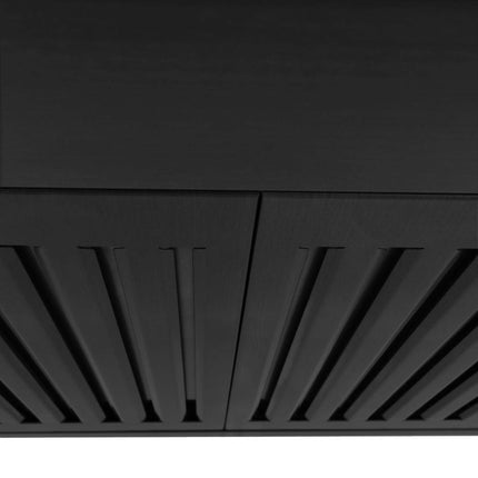 ZLINE Kitchen Package with Black Stainless Steel Refrigerator, 48 in. Dual Fuel Range, Range Hood, and Microwave Drawer (4KPR-RABRH48-MW)