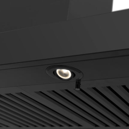 ZLINE 36" Convertible Vent Wall Mount Range Hood in Black Stainless Steel with Crown Molding (BSKENCRN-36)