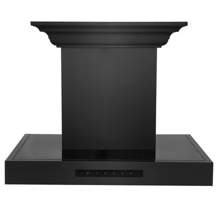 24" ZLINE CrownSound™Ducted Vent Wall Mount Range Hood in Black Stainless Steel with Built-in Bluetooth Speakers (BSKENCRN-BT-24)