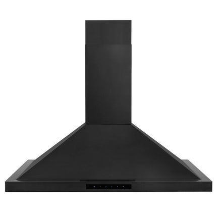 ZLINE 30" Convertible Wall Mount Range Hood in Black Stainless Steel with Set of 2 Charcoal Filters, LED lighting and Dishwasher-Safe Baffle Filters (BSKBN-CF-30)