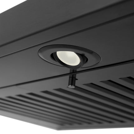 ZLINE 30" Convertible Wall Mount Range Hood in Black Stainless Steel with Set of 2 Charcoal Filters, LED lighting and Dishwasher-Safe Baffle Filters (BSKBN-CF-30)