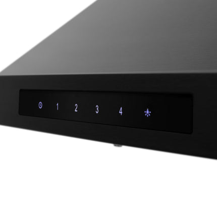 48" ZLINE CrownSound™Ducted Vent Wall Mount Range Hood in Black Stainless Steel with Built-in Bluetooth Speakers (BSKBNCRN-BT-48)