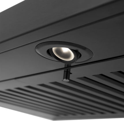 48" ZLINE CrownSound™Ducted Vent Wall Mount Range Hood in Black Stainless Steel with Built-in Bluetooth Speakers (BSKBNCRN-BT-48)
