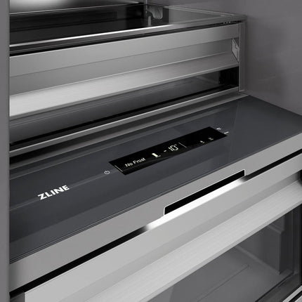 ZLINE 24 in. 12.4 cu. ft. Column Freezer in Black Stainless Steel with Graphite Gray Interior (RCFV-BS-24)