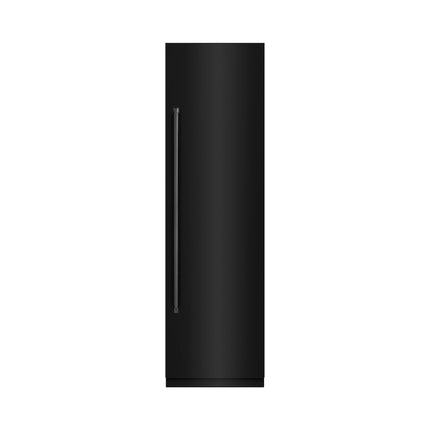 ZLINE 24 in. 12.5 cu. ft. Column Refrigerator in Black Stainless Steel with Graphite Gray Interior (RCRV-BS-24)