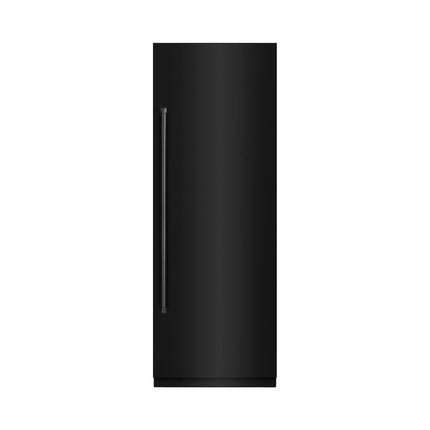 ZLINE 30 in. 16.7 cu. ft. Column Refrigerator in Black Stainless Steel with Graphite Gray Interior (RCRV-BS-30)