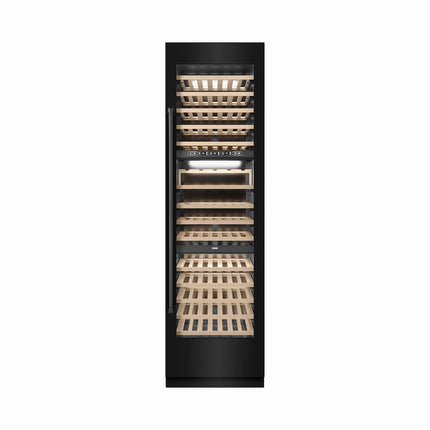 ZLINE 24 in. 12.4 cu. ft. Triple Zone 100 Bottle Column Wine Cooler in Black Stainless Steel (RCWV-BS-24)