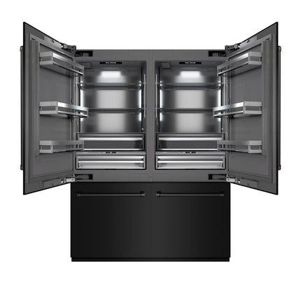 ZLINE 60 in. 32.2 cu. ft. French Door Built-In Bottom Freezer Refrigerator with Water Dispensers and Ice Makers in Black Stainless Steel with Graphite Gray Interior (GRBIV-BS-60)
