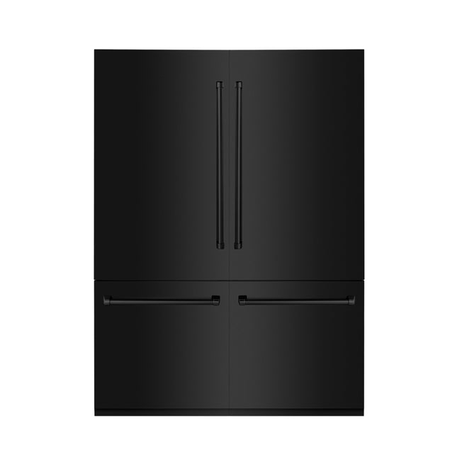 ZLINE 60 in. 32.2 cu. ft. French Door Built-In Bottom Freezer Refrigerator with Water Dispensers and Ice Makers in Black Stainless Steel (RBIV-BS-60)