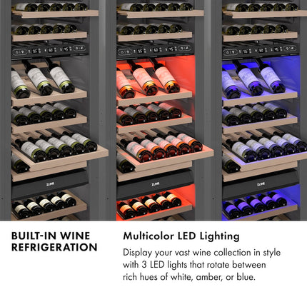 ZLINE 24 in. 12.4 cu. ft. Triple Zone 100 Bottle Column Wine Cooler in Stainless Steel (RCWV-304-24)