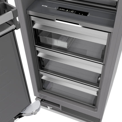 ZLINE Autograph Edition 18 in. 8.6 cu. ft. Panel Ready Left Hinge Column Freezer with Graphite Gray Interior and Champagne Bronze Accents (RBCFVLZ-18-CB)