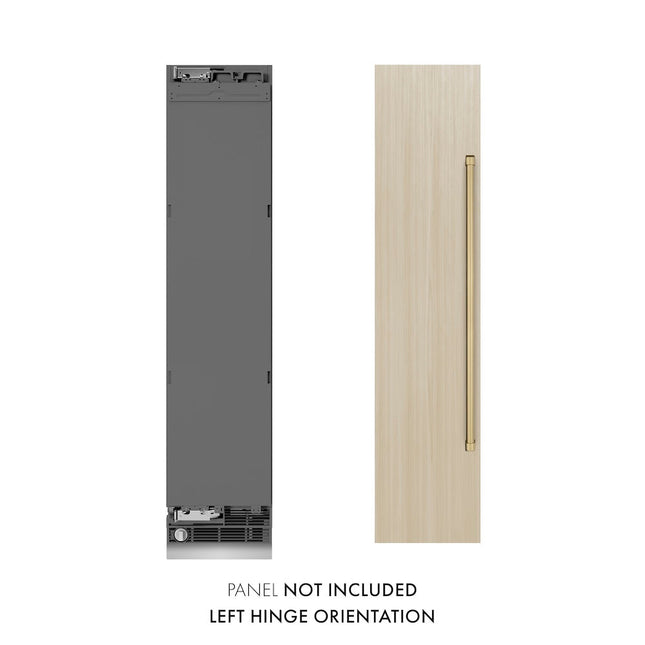 ZLINE Autograph Edition 18 in. 8.6 cu. ft. Panel Ready Left Hinge Column Freezer with Graphite Gray Interior and Champagne Bronze Accents (RBCFVLZ-18-CB)