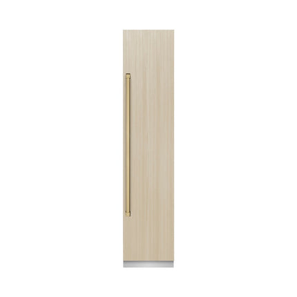 ZLINE Autograph Edition 18 in. 8.6 cu. ft. Panel Ready Right Hinge Column Freezer with Graphite Gray Interior and Champagne Bronze Accents (RBCFVRZ-18-CB)