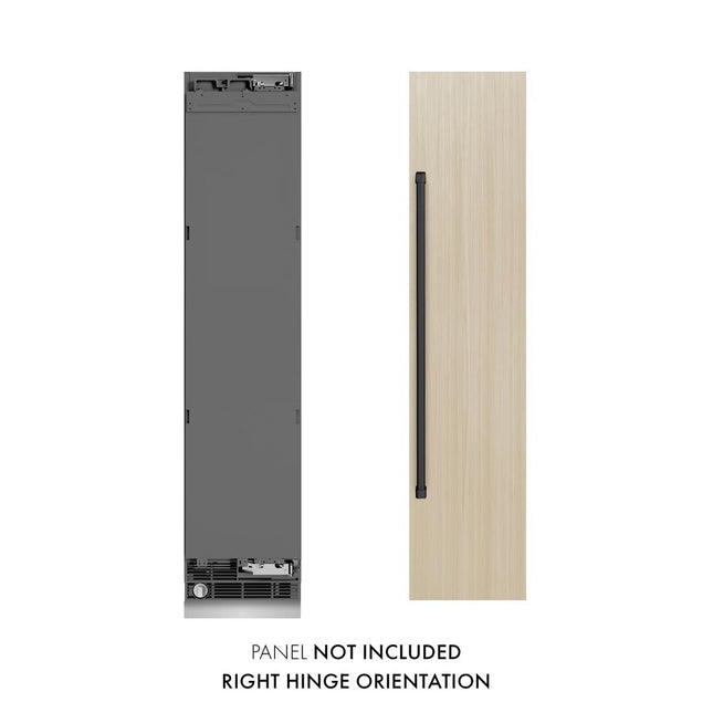 ZLINE Autograph Edition 18 in. 8.6 cu. ft. Panel Ready Right Hinge Column Freezer with Graphite Gray Interior and Matte Black Accents (RBCFVRZ-18-MB)