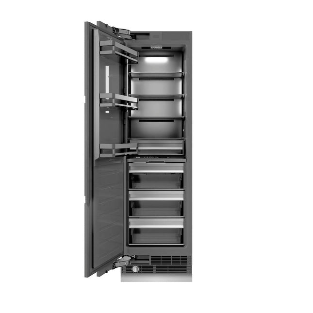 ZLINE Autograph Edition 24 in. 12.4 cu. ft. Panel Ready Column Freezer with Graphite Gray Interior and Polished Gold Accents (RBCFVZ-24-G)