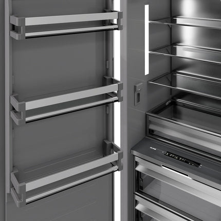 ZLINE 24 in. 12.5 cu. ft. Panel Ready Column Refrigerator with Graphite Gray Interior (RBCRV-24)