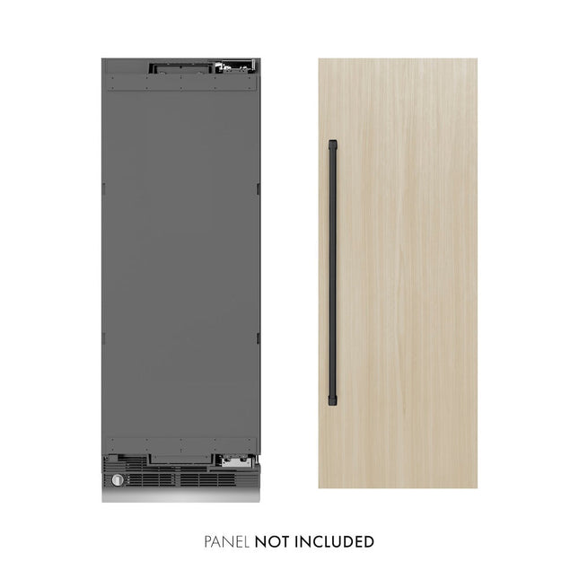 ZLINE Autograph Edition 30 in. 16.7 cu. ft. Panel Ready Column Refrigerator with Graphite Gray Interior and Matte Black Accents (RBCRVZ-30-MB)