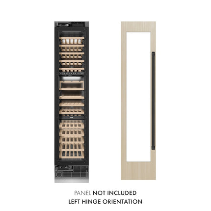 ZLINE Autograph Edition 18 in. 9.0 cu. ft. Triple Zone 68 Bottle Panel Ready Left Hinge Column Wine Cooler with Matte Black Accents (RBCWVLZ-18-MB)