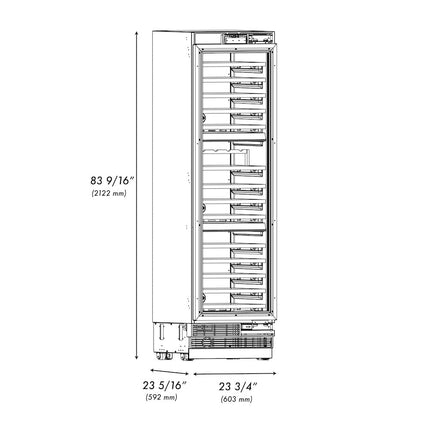 ZLINE Autograph Edition 24 in. 12.4 cu. ft. Triple Zone 100 Bottle Panel Ready Column Wine Cooler with Champagne Bronze Accents (RBCWVZ-24-CB)