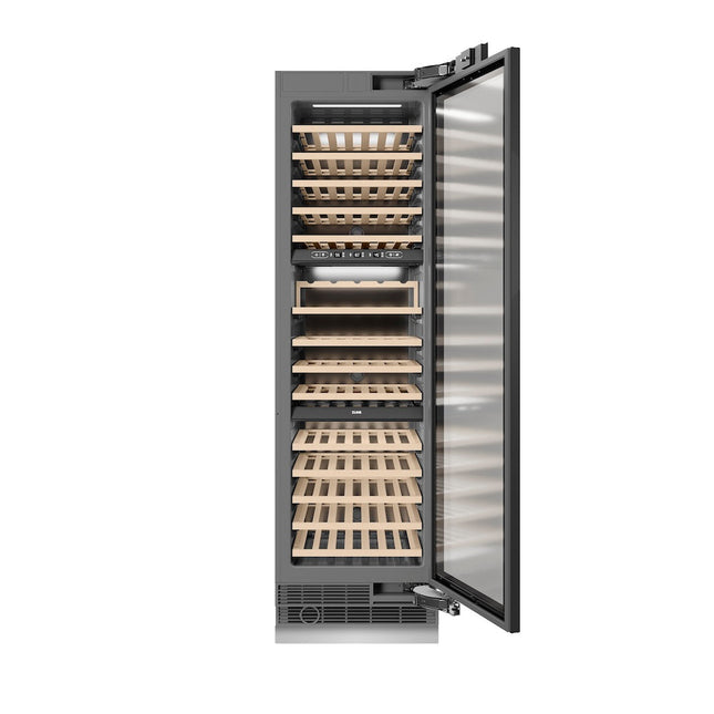 ZLINE Autograph Edition 24 in. 12.4 cu. ft. Triple Zone 100 Bottle Panel Ready Column Wine Cooler with Polished Gold Accents (RBCWVZ-24-G)
