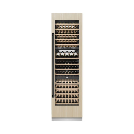ZLINE Autograph Edition 24 in. 12.4 cu. ft. Triple Zone 100 Bottle Panel Ready Column Wine Cooler with Matte Black Accents (RBCWVZ-24-MB)