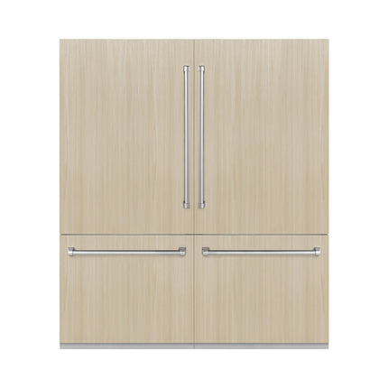 ZLINE 72 in. 39.6 cu. ft. Panel Ready French Door Built-In Bottom Freezer Refrigerator with Water Dispensers and Ice Makers with Graphite Gray Interior (GRBIT-72)