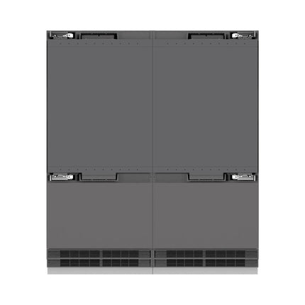 ZLINE Autograph Edition 72 in. 39.6 cu. ft. Panel Ready French Door Built-In Bottom Freezer Refrigerator with Water Dispensers and Ice Makers with Graphite Gray Interior and Champagne Bronze Accents (GRBITZ-72-CB)